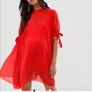 ASOS Maternity Pleated Mini Dress